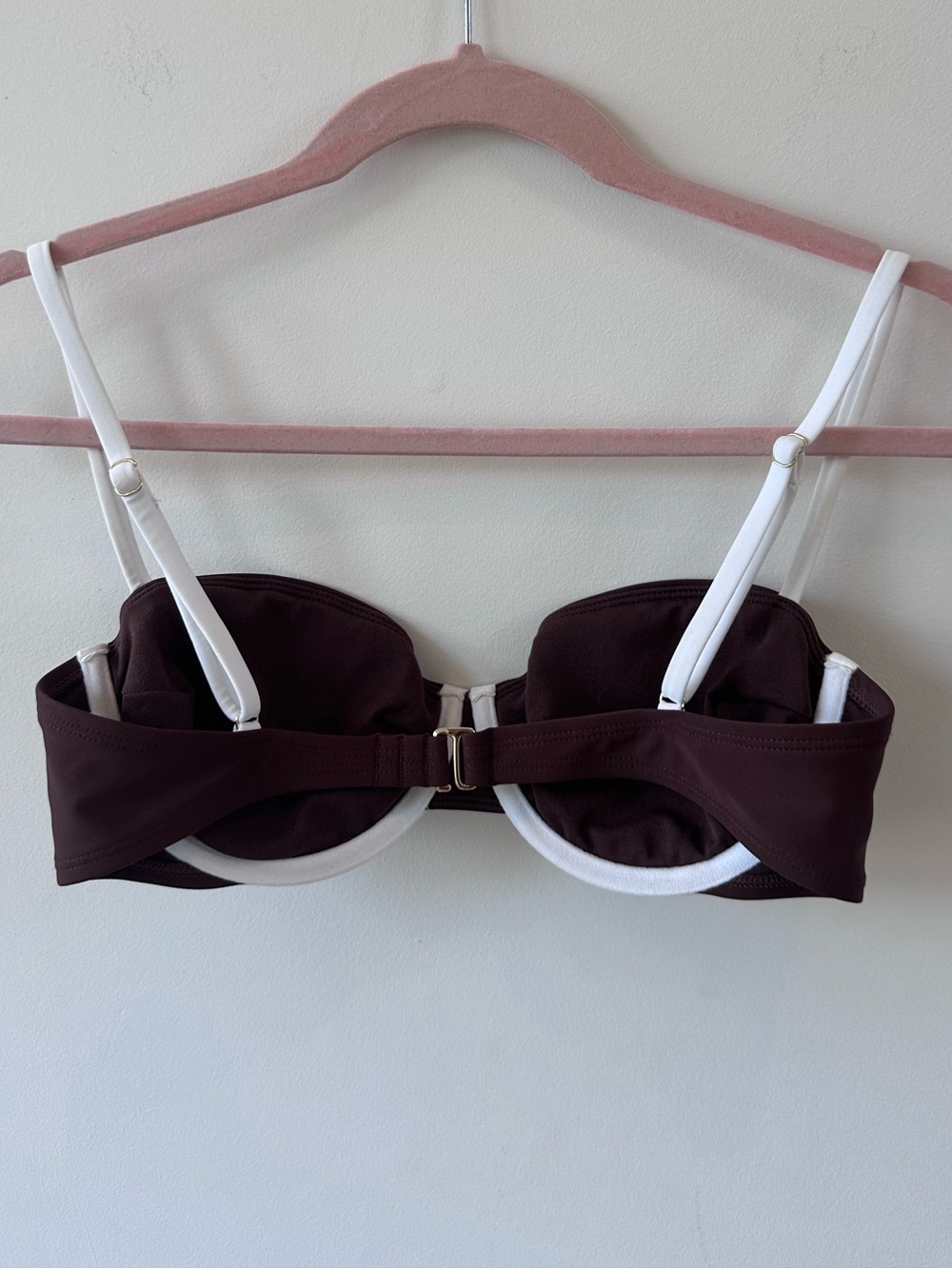 Wild Fable Brown Bikini Top with White Trim - Picture 2 of 4